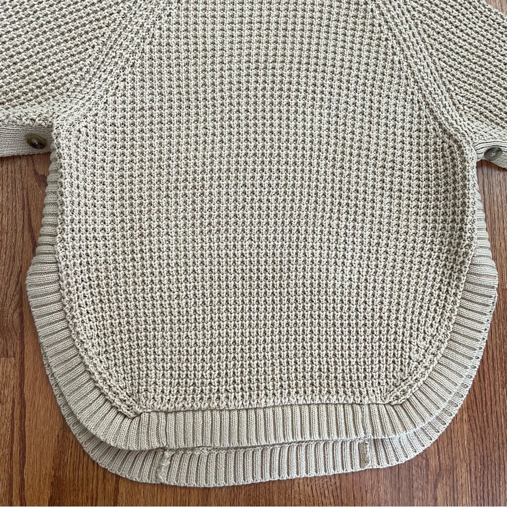 J. Crew Turtleneck cotton poncho in Sandy Beach sweater size S/M - Picture 7 of 16